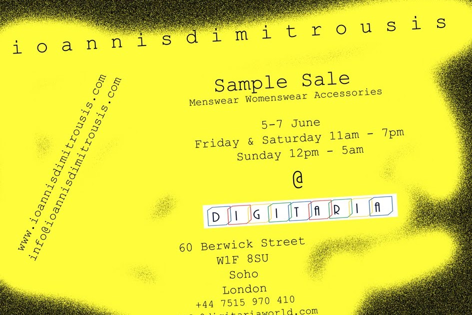 SAMPLE SALE: Ioannis Dimitrousis